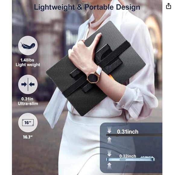 Laptop Screen Extender 16.1" 1200P FHD Portable Monitor 360° Rotating Detachable - Picture 6 of 7